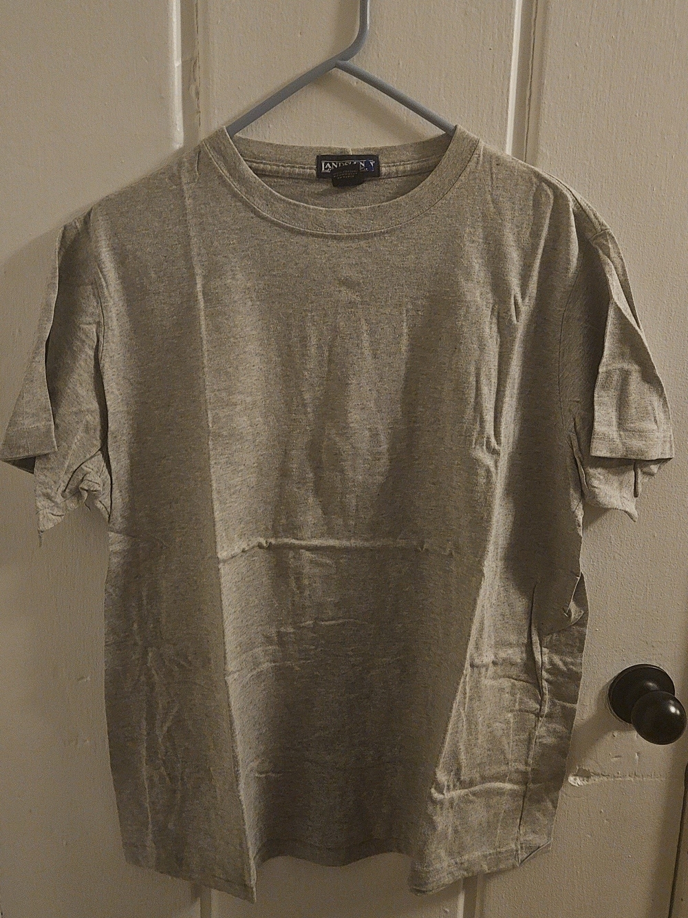 Lands' End Men's Short-Sleeve Crewneck Tee in Light Grey